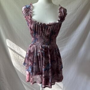 Renaissance print ruffle romper